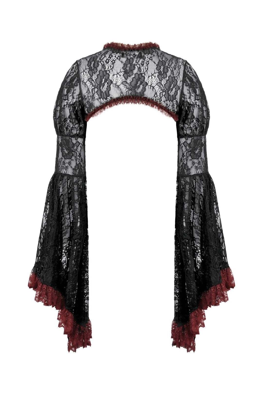 Red Rim Black Lace Bolero