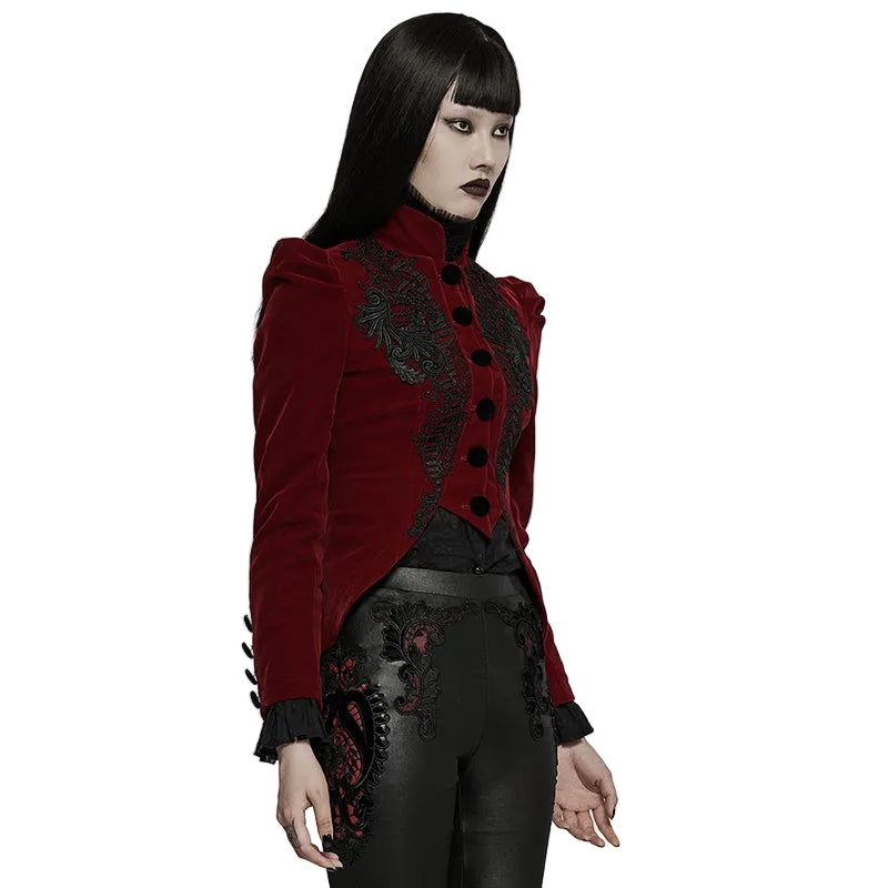 Red Dark Doll Velvet Jacket