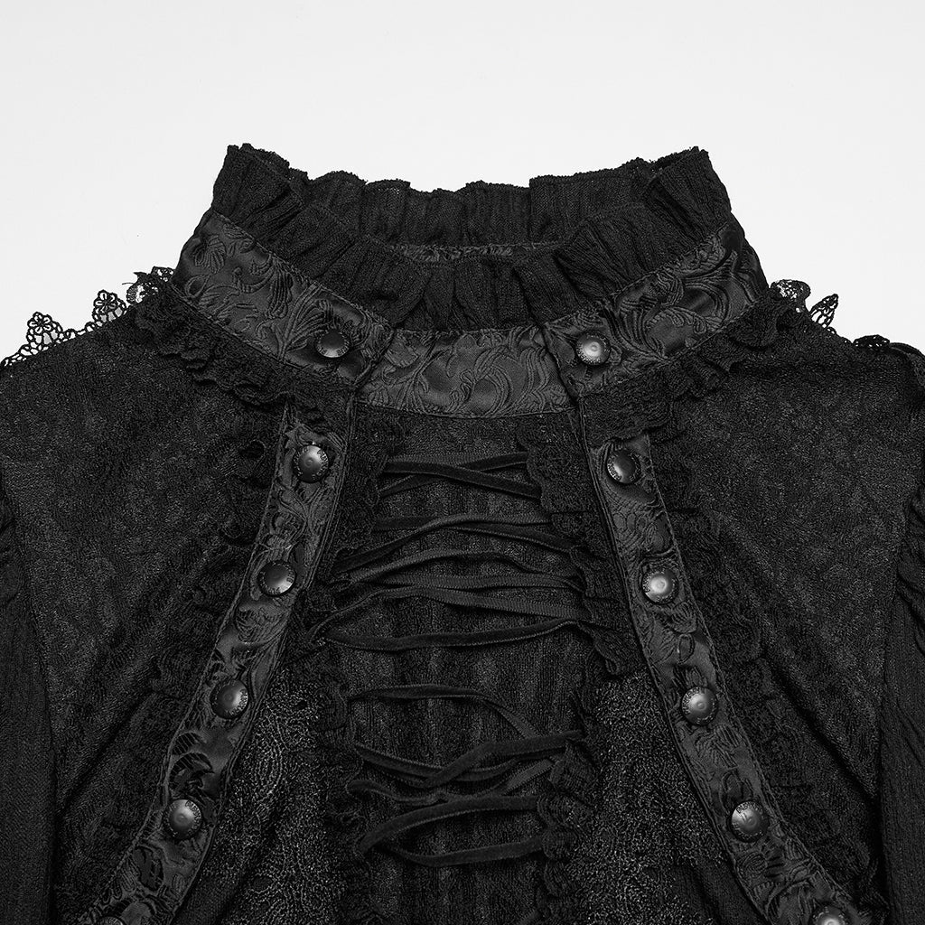 High Neck Laced Blouse