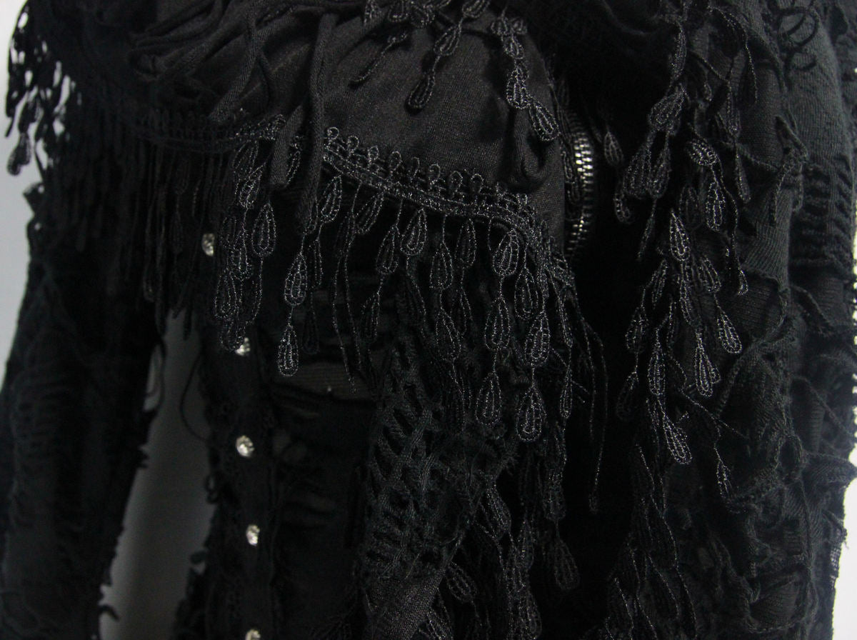 Shredded Long Hooded Cardigan