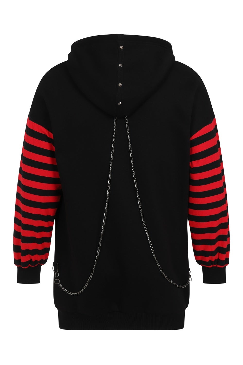Pentagram Chain Striped Sleeve Hoody