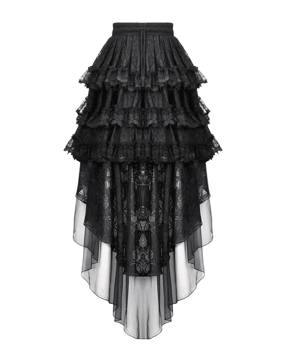 Hi-Lo Net Lace Tail Skirt