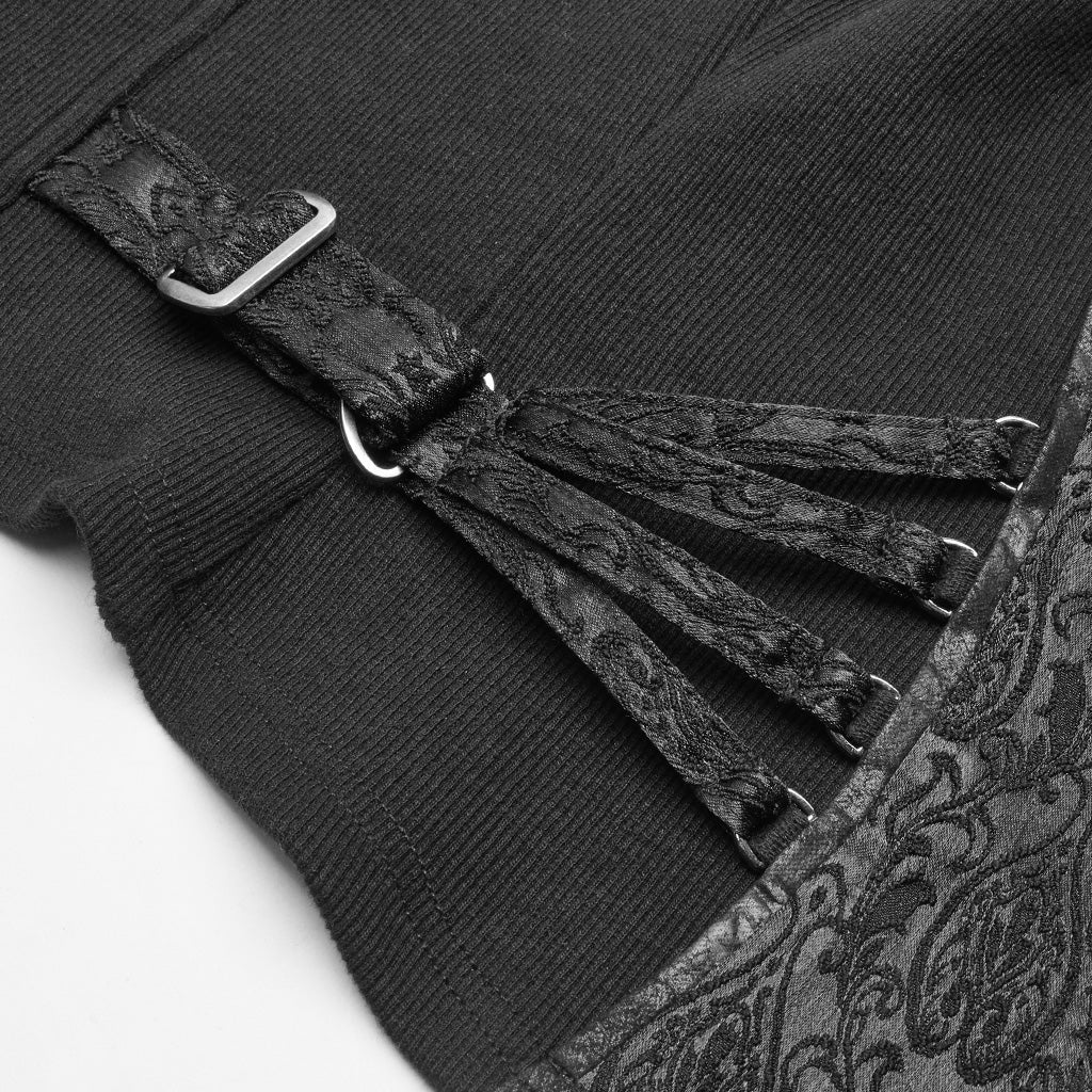 Black Poison Ivy Corset Buckle Top