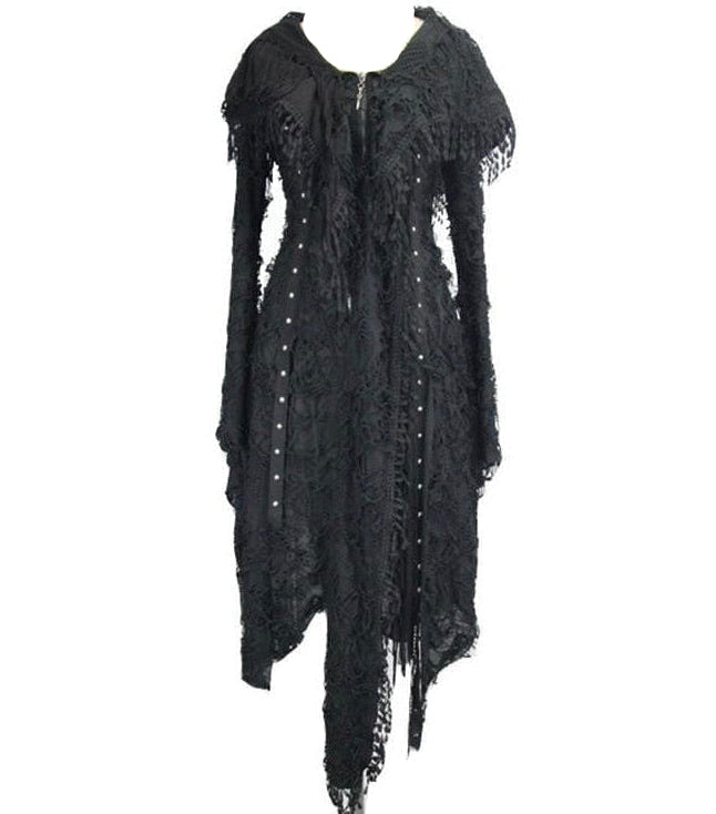 Shredded Long Hooded Cardigan