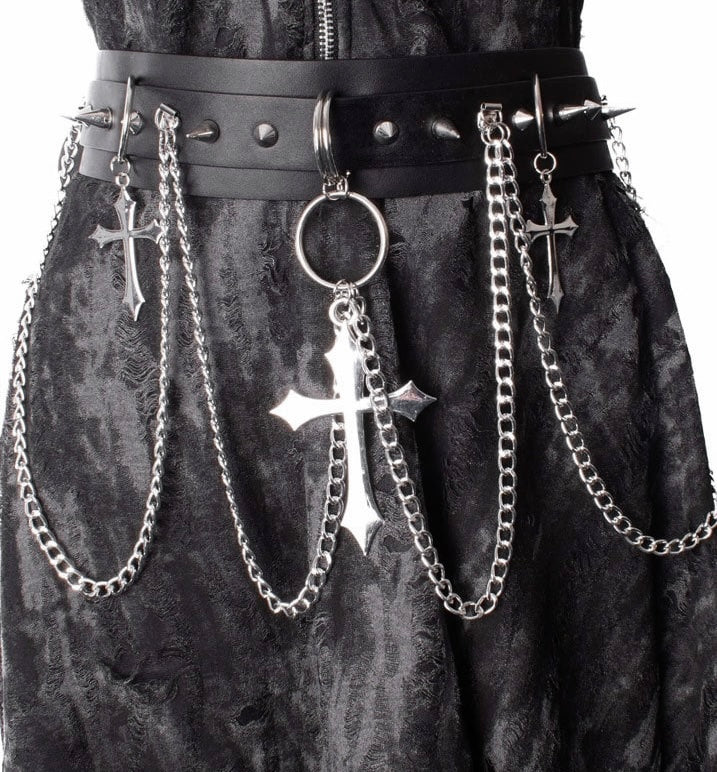 Crucifix Chained Belt