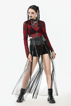Light Mesh Eyelet Maxi Skirt
