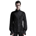 High Neck Gothic Patterned Shirt