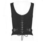 Black Poison Ivy Corset Buckle Top
