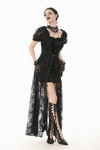 Velvet Lace Skirt Mini Dress
