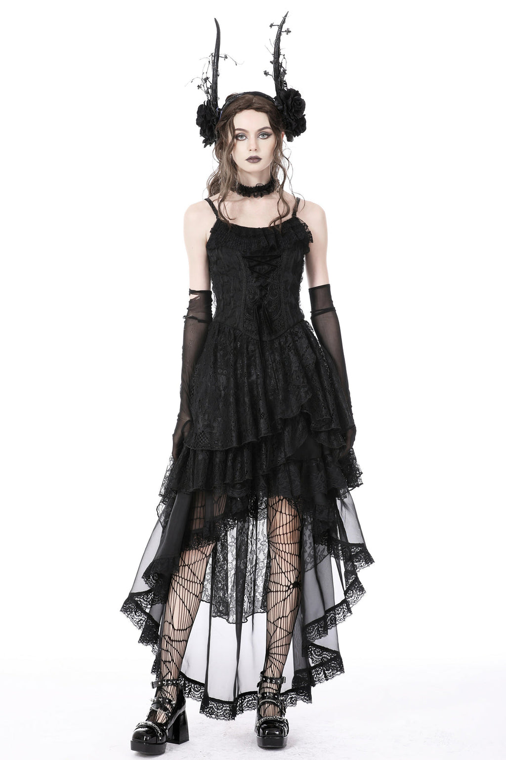 Pleated Hi-Lo Petticoat Skirt