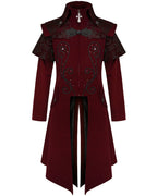 Cape Collar Crucifix Gothic Long Burgundy Coat