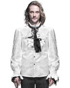 White Ruffle Jewel Cravat
