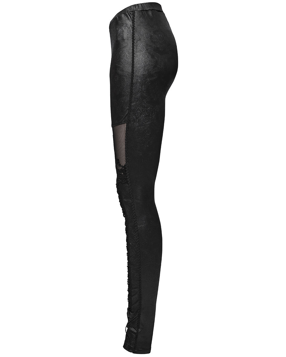 Gothic Embossed Decorative Leggings