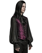 Red Lace Up Brocade Waistcoat