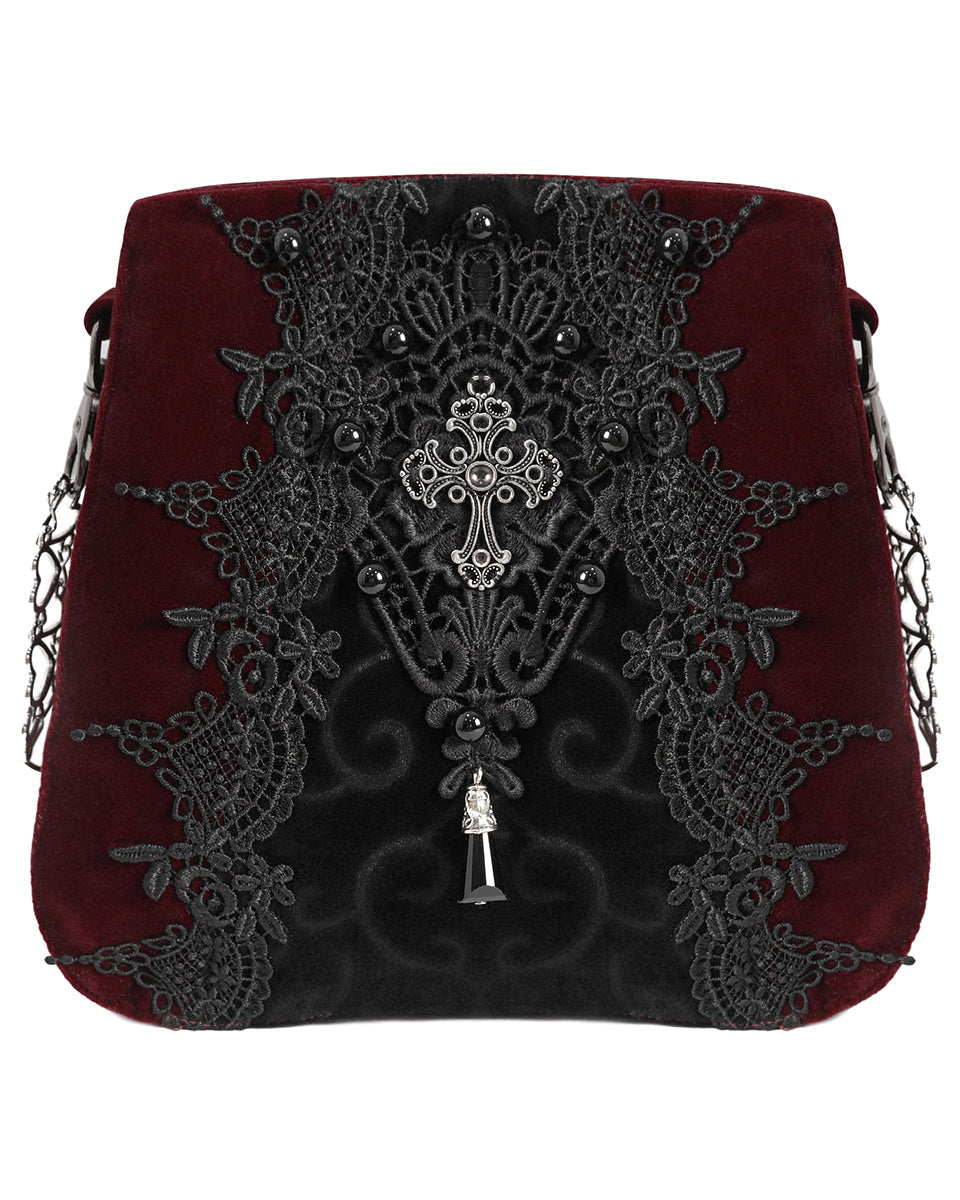 Red Crucifix Heart Chain Bag