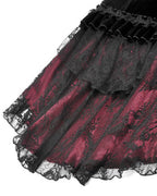 Velvet Layered Mermaid Red Pencil Skirt