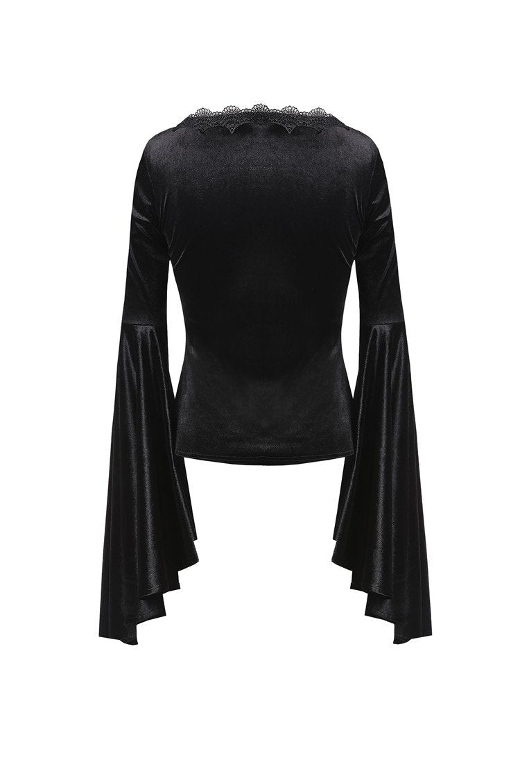 Velvet Big Bat Sleeve Blouse