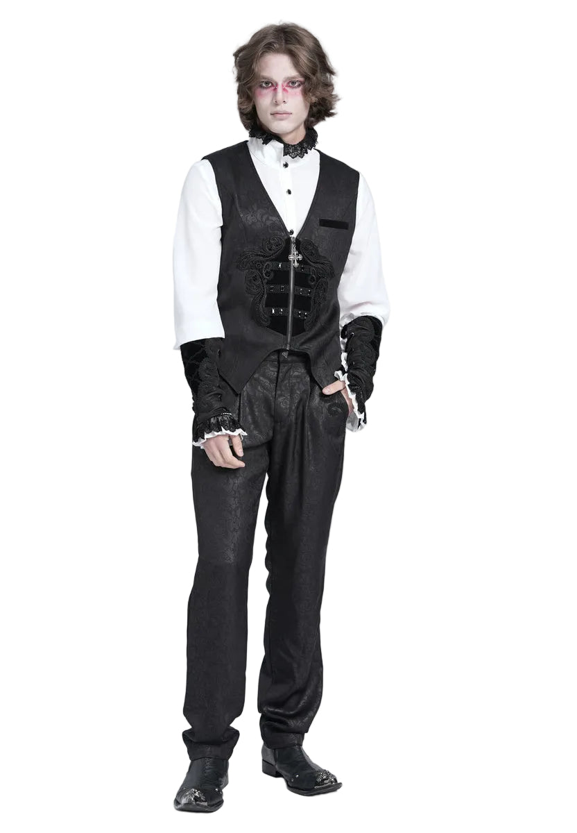 Rose Print Crucifix Waistcoat