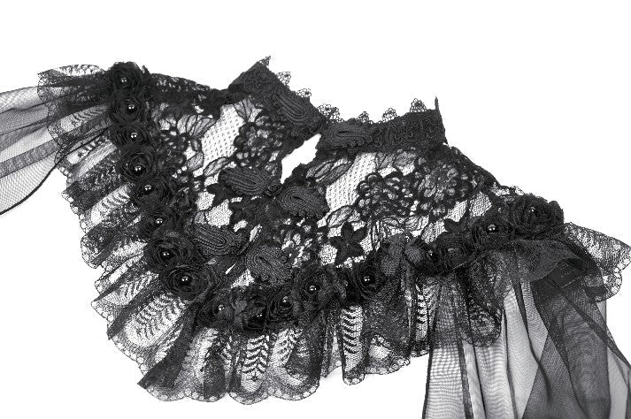 Sheer Mesh Laced Capelet