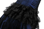 Royal Indigo Velvet Lace Hi-Lo Dress
