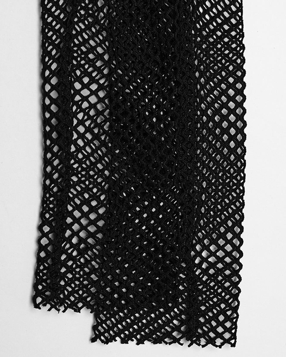 Punk Printed Mesh Strap Full Sleeve Top