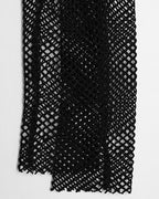 Punk Printed Mesh Strap Full Sleeve Top