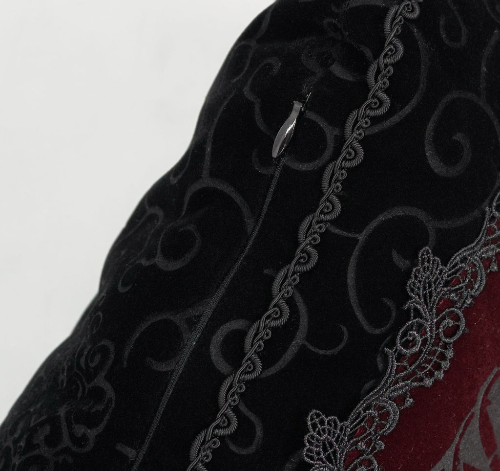 Ribcage Coffin Shape Velvet Cushion