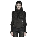 Ruffle High Neck Lace Gothic Blouse