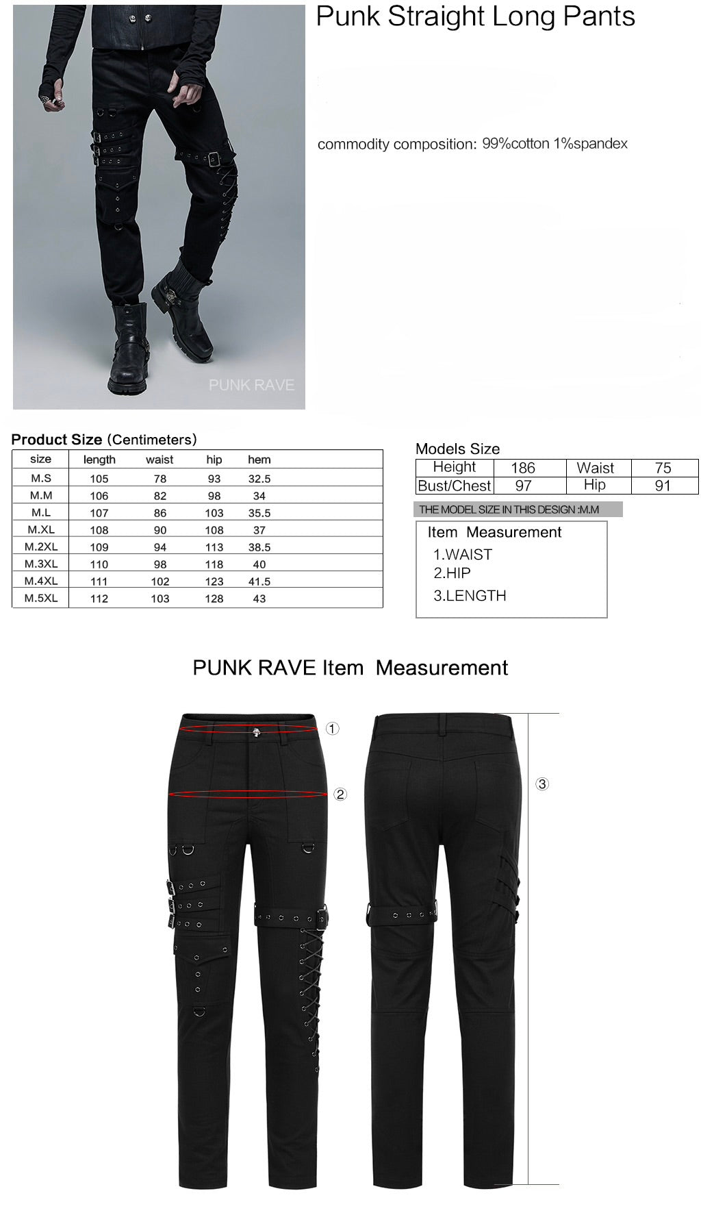 Straight Leg Triple Buckle Trousers
