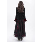 Black & Wine Chained Velvet Jacket