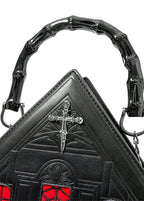 Red Haunted House Crucifix Bag