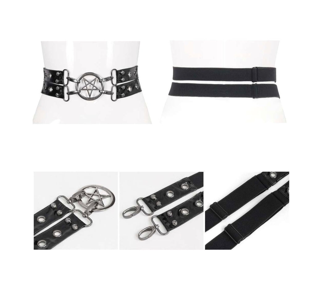 Unisex Pentagram Punk Belt