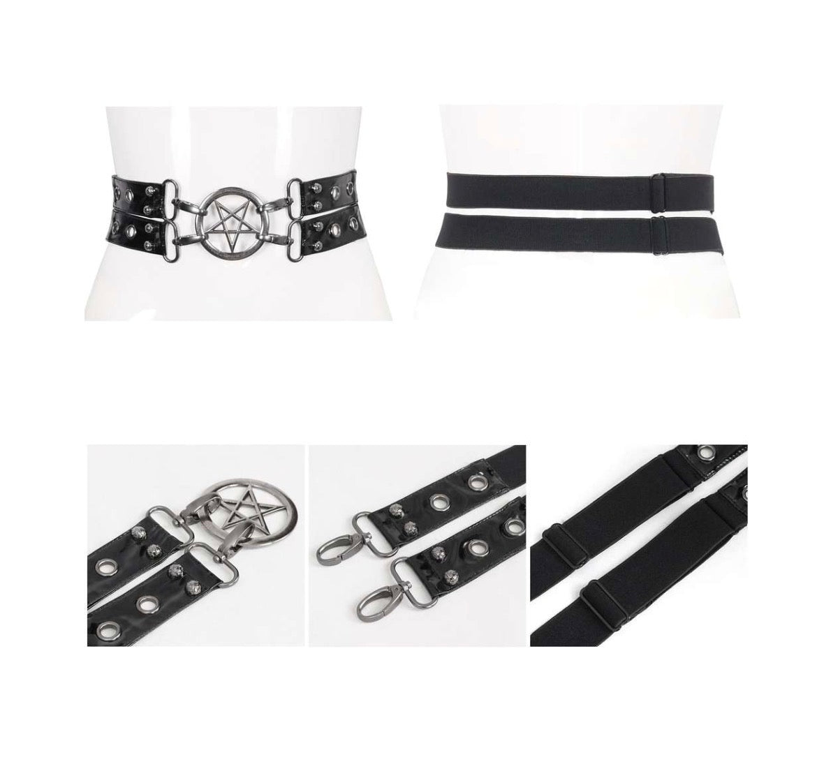 Unisex Pentagram Punk Belt