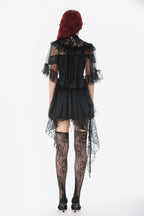 Sheer Mesh Laced Capelet