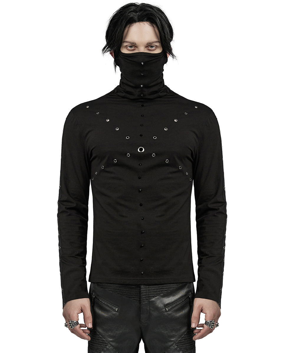 Cyberpunk Stud High Neck Muffler Top