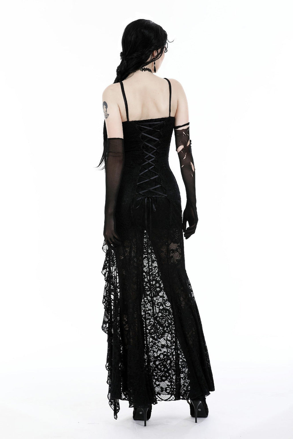 Lace Thigh Split Maxi Dress