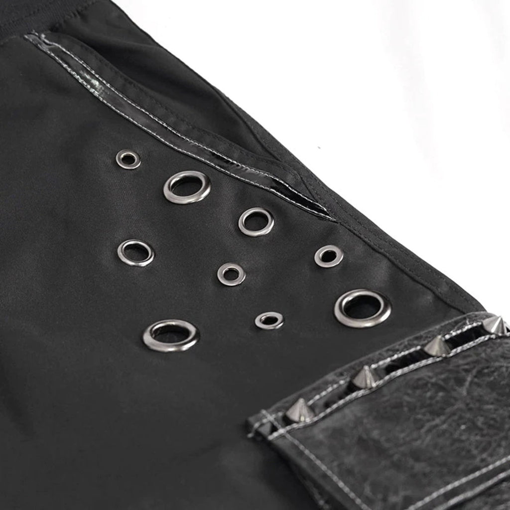 Punk Studded Cuffed Trousers