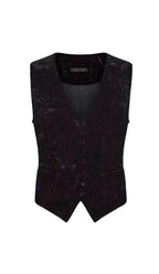 Red Crushed Velvet Waistcoat