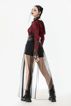 Light Mesh Eyelet Maxi Skirt