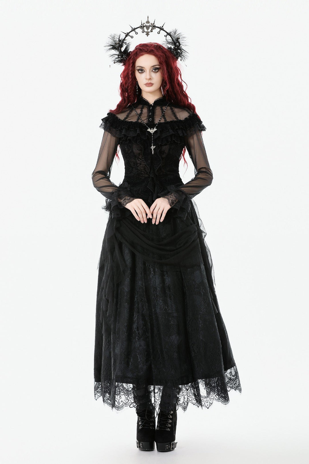 Sheer Off The Shoulder Lace Blouse