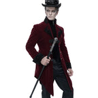 Burgundy Gothic Velvet Tailcoat