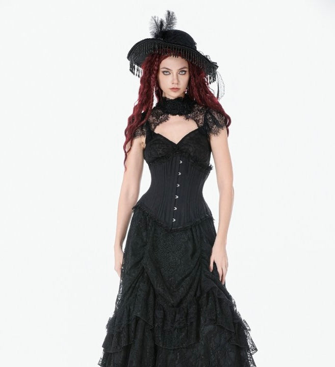 Lace Hem Long Corset