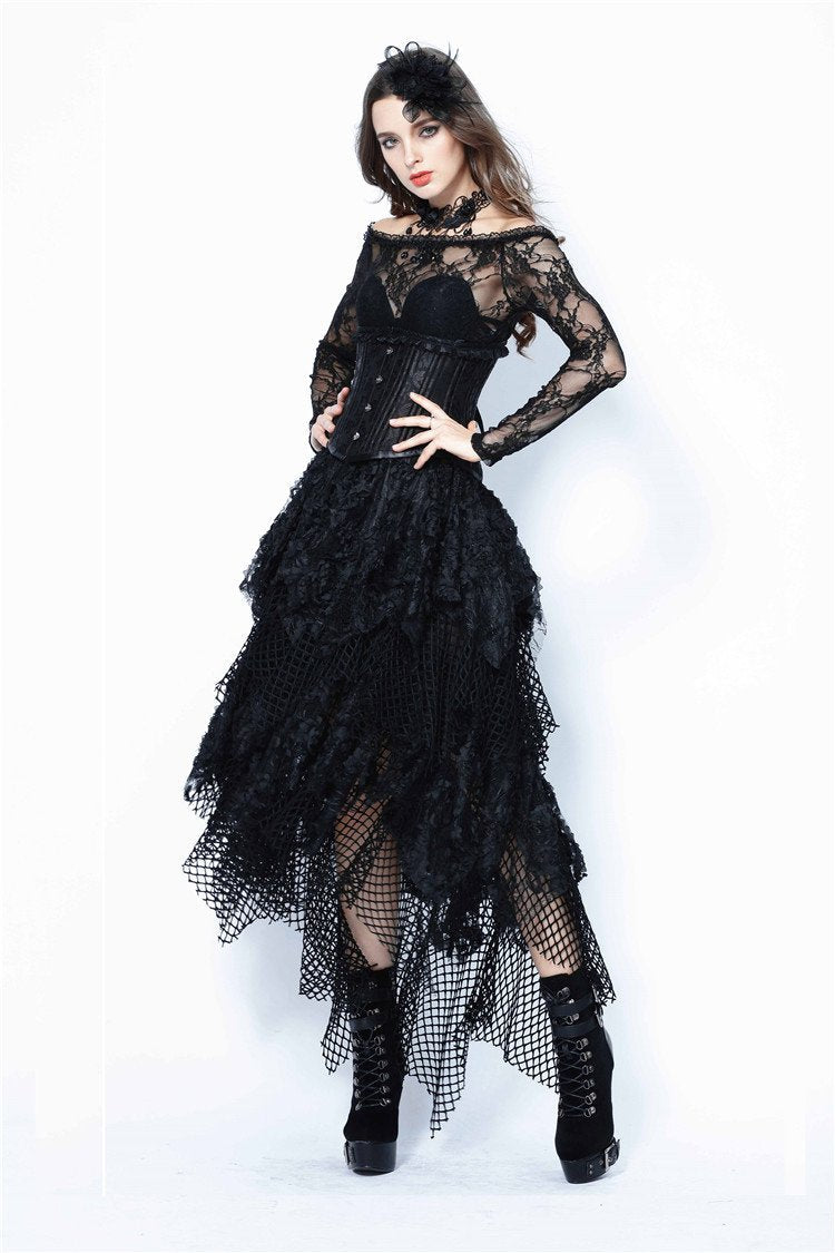 Messy Mesh Layered Skirt