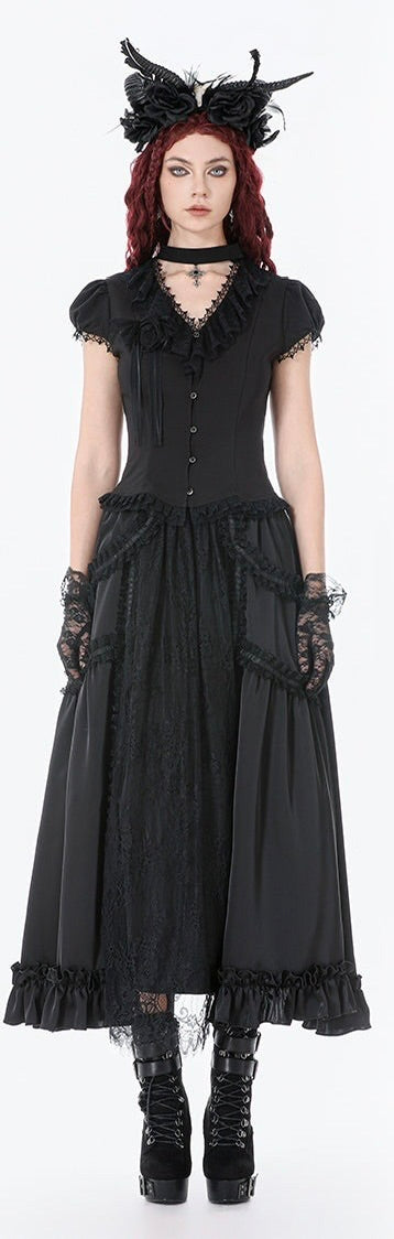 Classic Gothic Black Net Skirt
