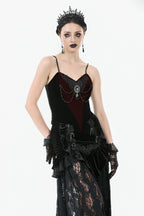 Romantic Heart Velvet Jewel Corset Top