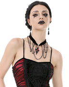 Beaded Crucifix Choker Necklace