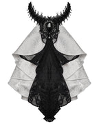 White Ruffle Jewel Cravat