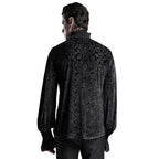 High Neck Gothic Patterned Shirt