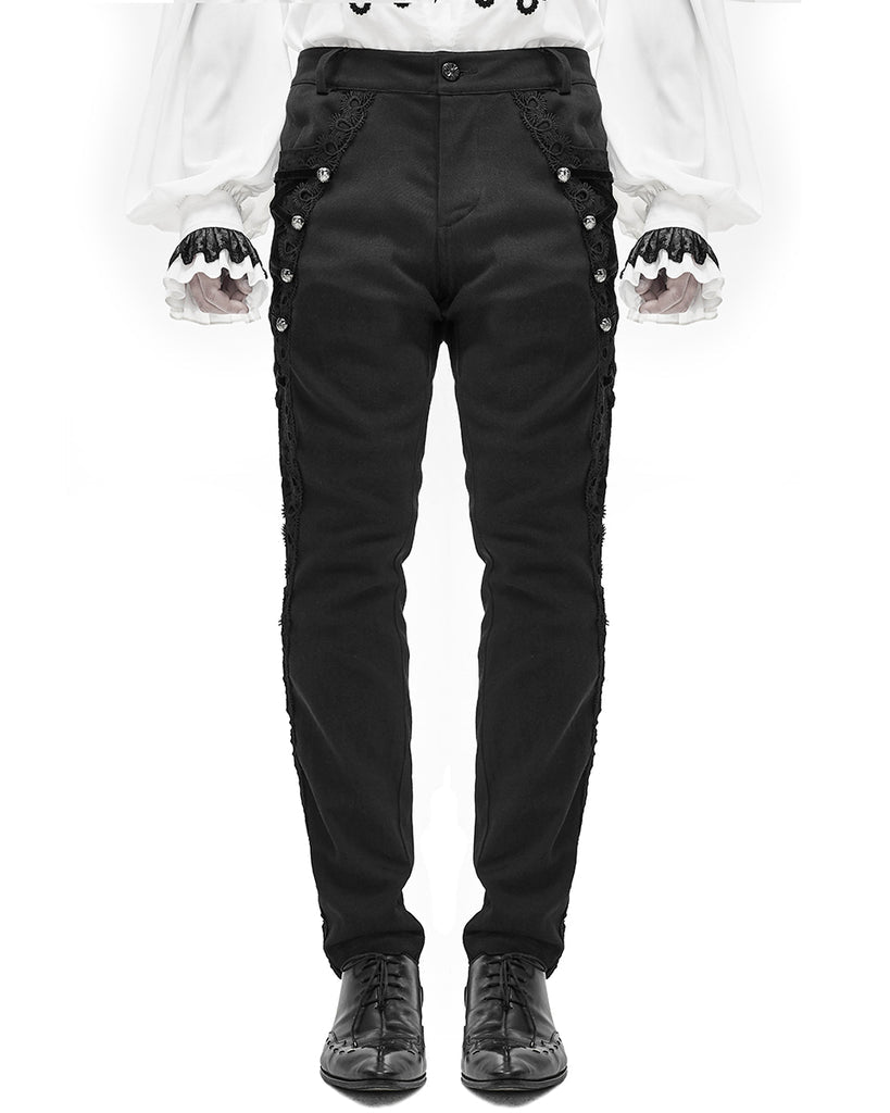 Formal Side Button Lace Up Trouser