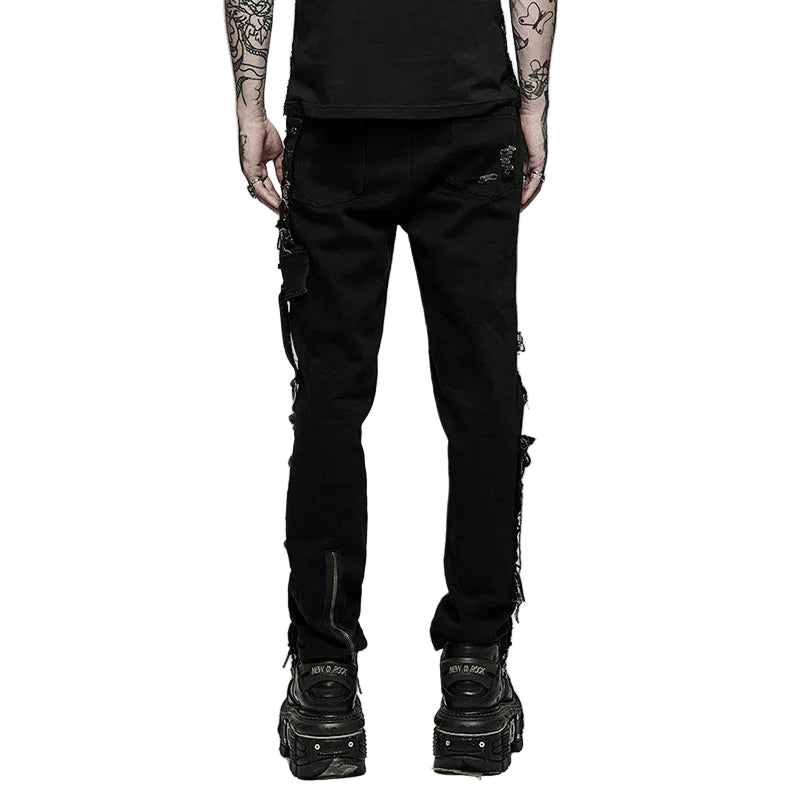 Punk Net Cutout Trousers